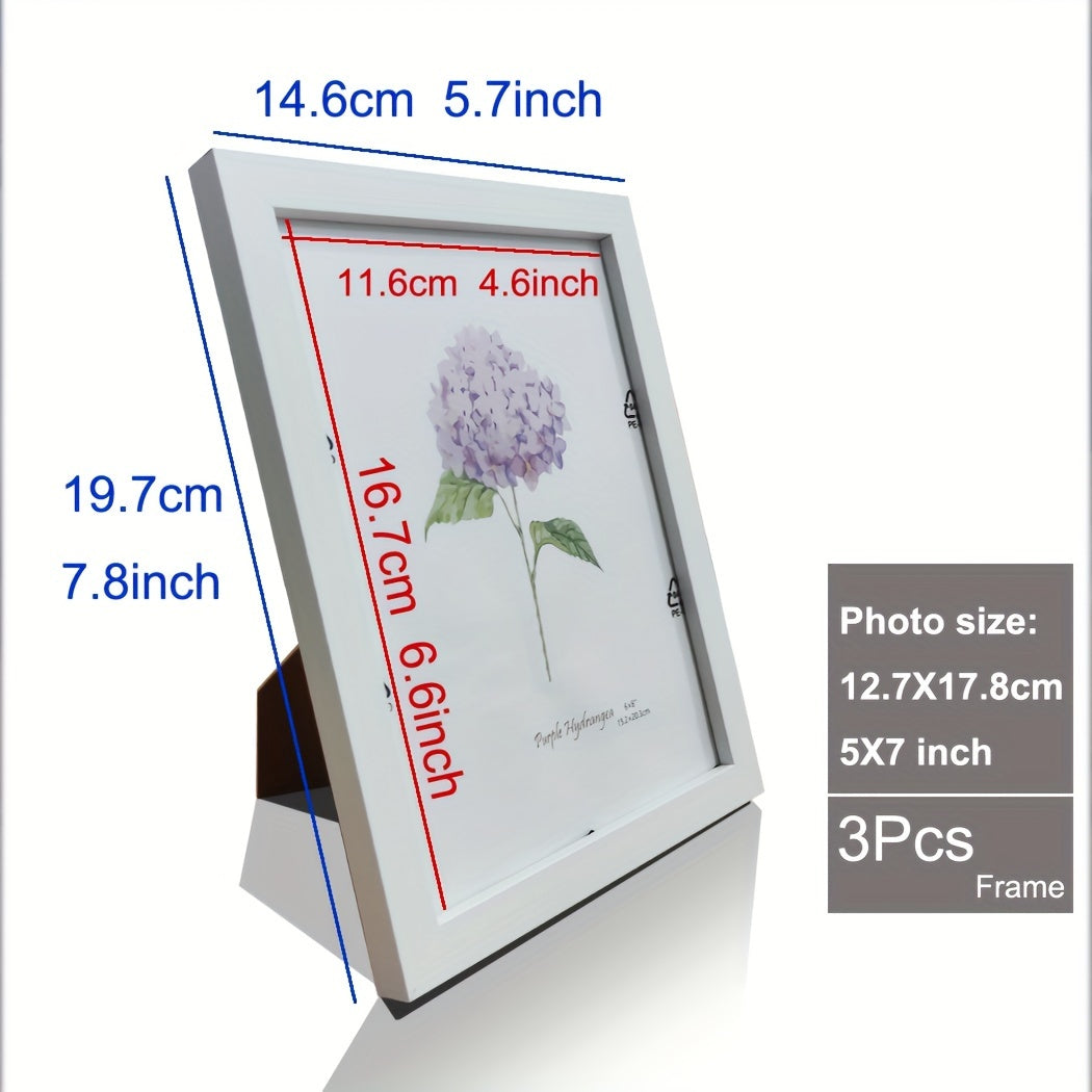 Juego de 3 Marcos de Fotos de Madera - Marco de Fotos Clásico para Decoración de Pared y Mesa, Perfecto para Fiestas y Regalos