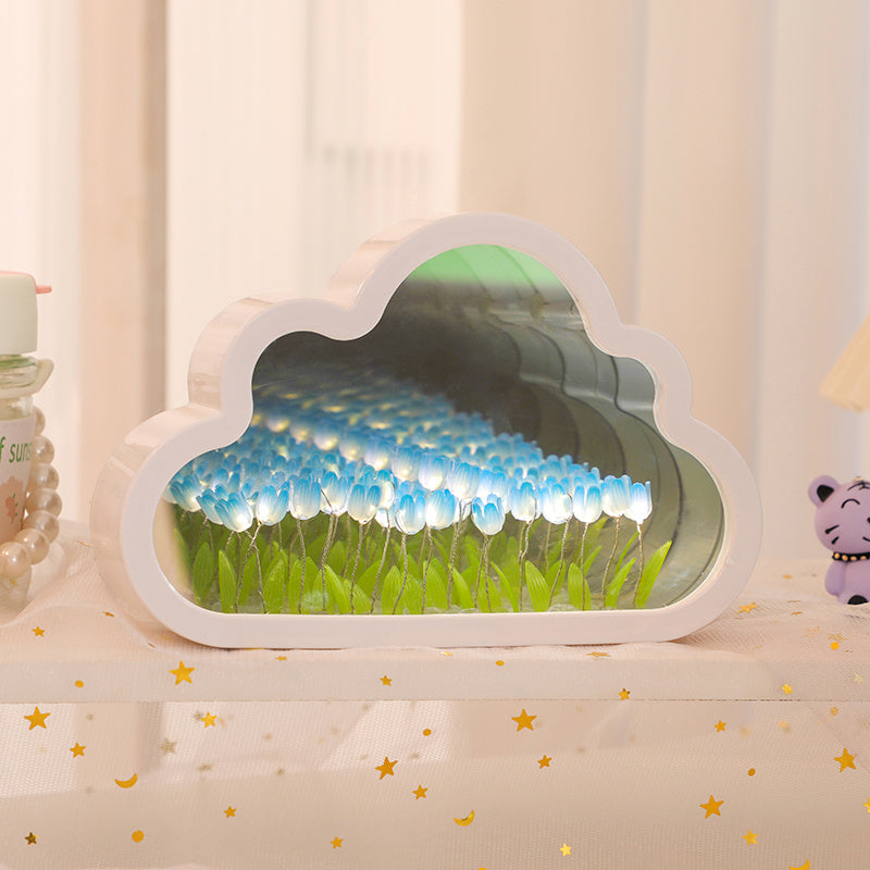 Candeeiro de tulipa - Luz noturna LED com desenho de flor