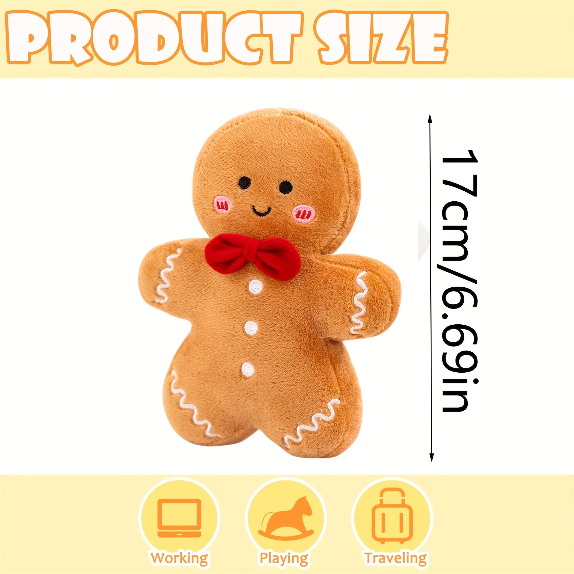 GingerJoy - Gemberkoek Man Pluche Speelgoed voor Kerstdecor