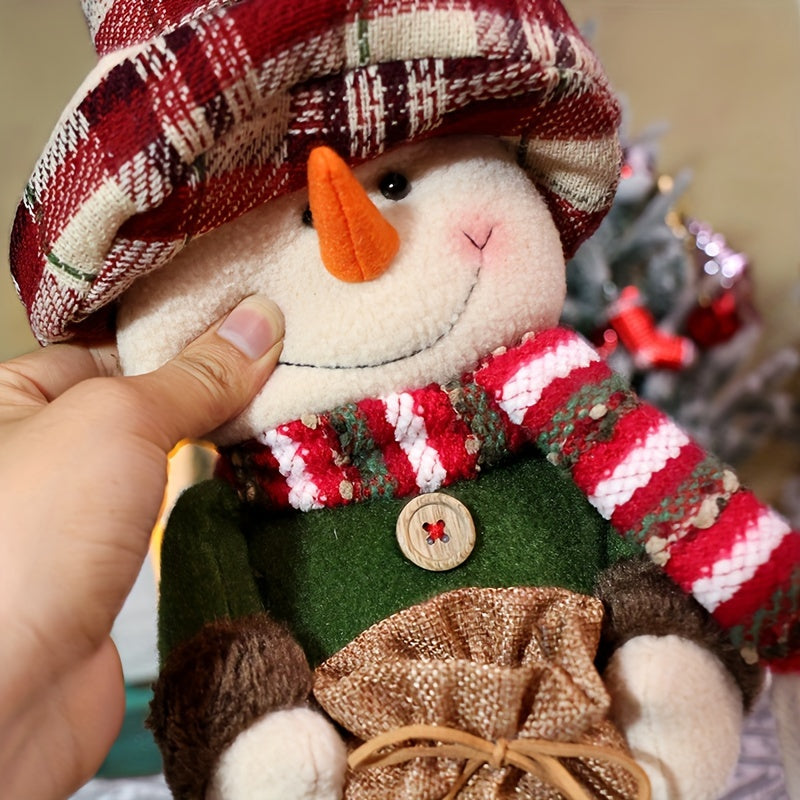 ClassicSanta - Geruite Kerstman Sneeuwpop Figuur