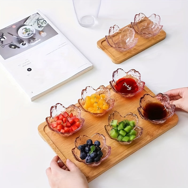 BlossomServe-Serveerset - Glazen Dessert- & Snackborden, Fruitkommen en Kruidenschalen