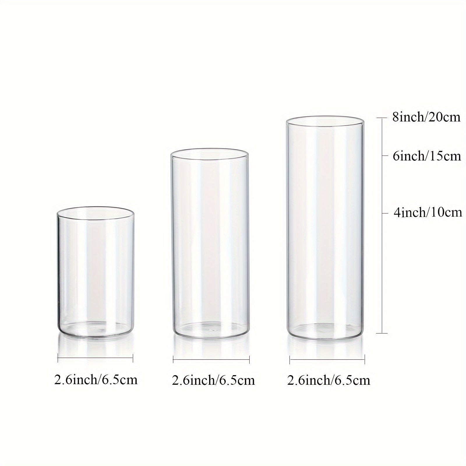 Set van 6 glazen kandelaar - Romantische hurricane houders met gelakte afwerking, perfect voor kerst, Halloween, Pasen en meer