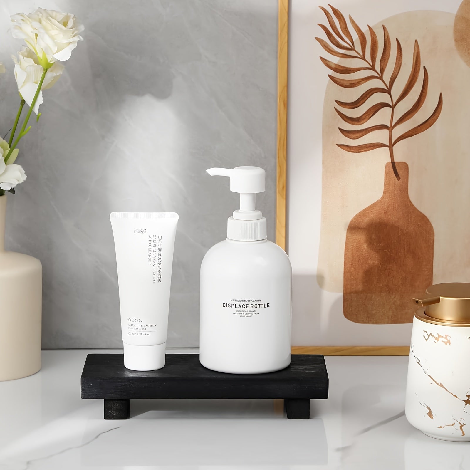 Tabuleiro de Madeira - Gaveta Rústica de Madeira para Casa de Banho & Decoração de Quinta