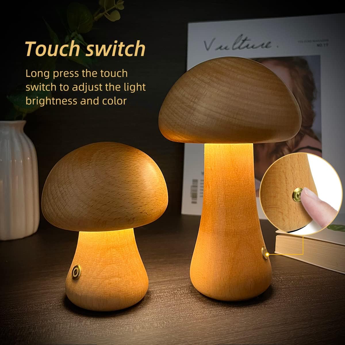 Mini Mushroom Table Lamp with Soft LED Lighting
