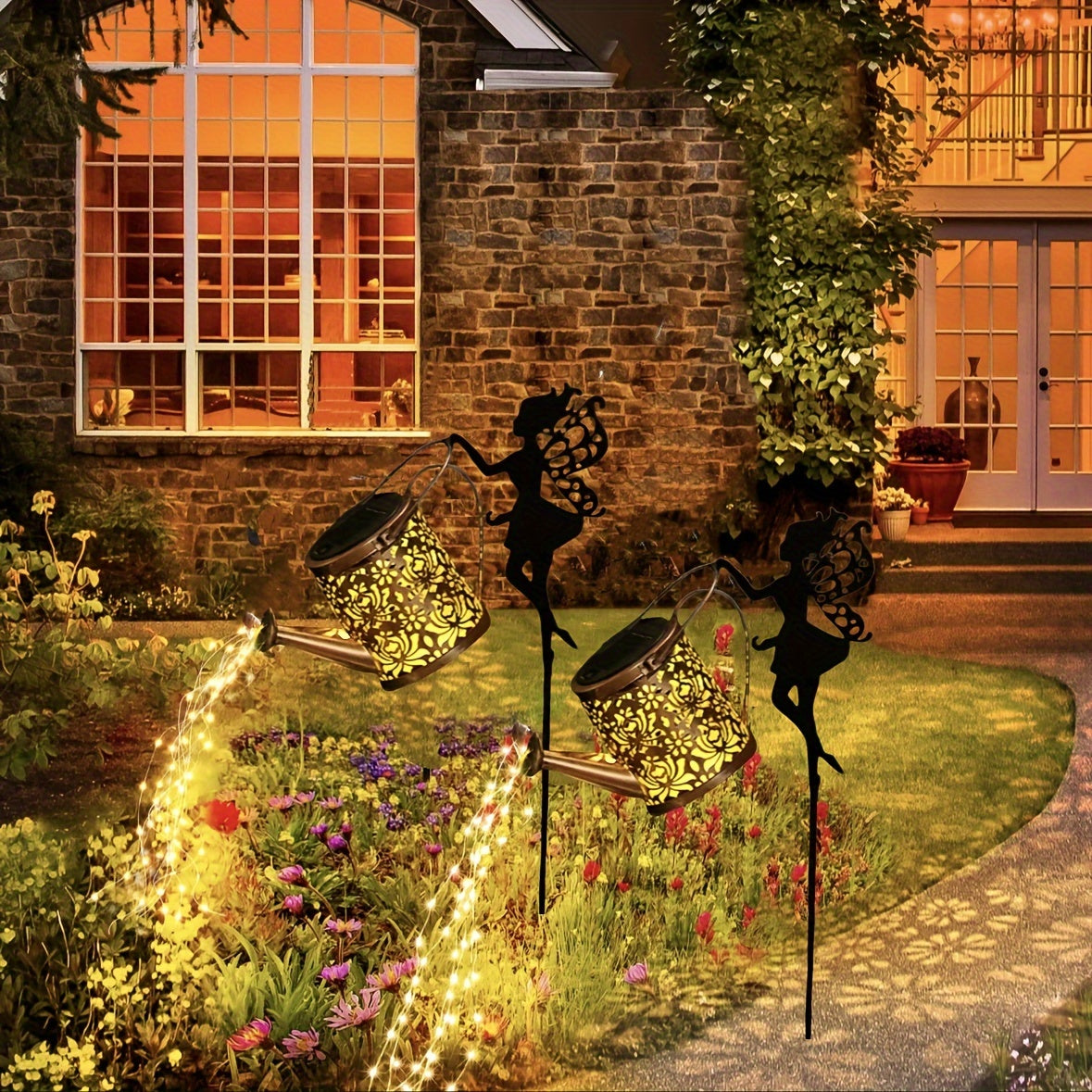 SolarSprinkle - Solar-Powered Watering Can Fairy Lights