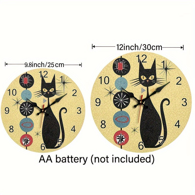 CoolCat - Reloj de Pared de Madera Silencioso con Diseño Moderno