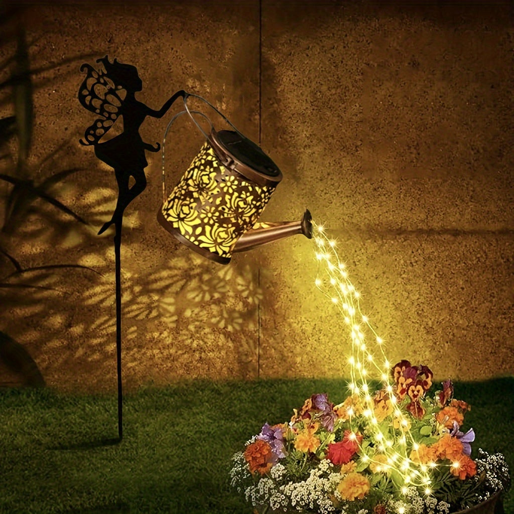 SolarSprinkle - Solar-Powered Watering Can Fairy Lights