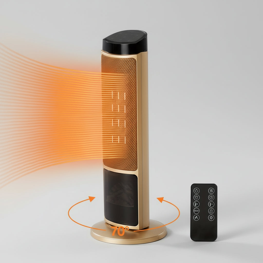 Aquecedor de Torre Elétrico Kachel Metálico Giratório Aquecimento Rápido