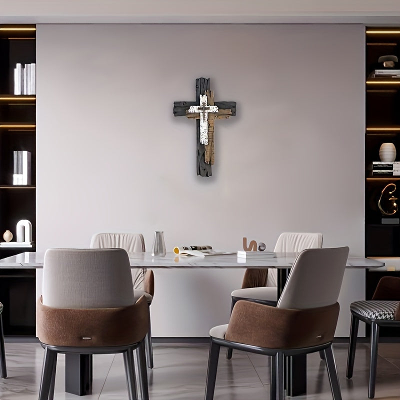 RusticCross - Rustiek Houten Kruis Wandkunst