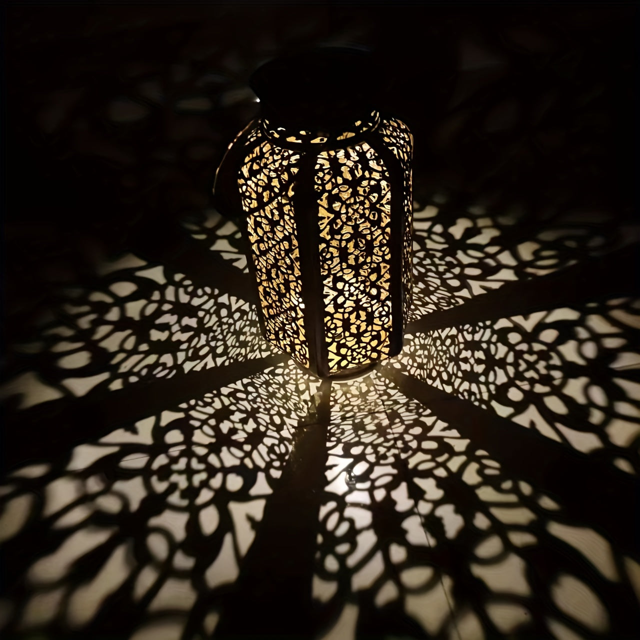SolarLight - LED Hanging Garden Lantern, Hollow Design, Solar Energy