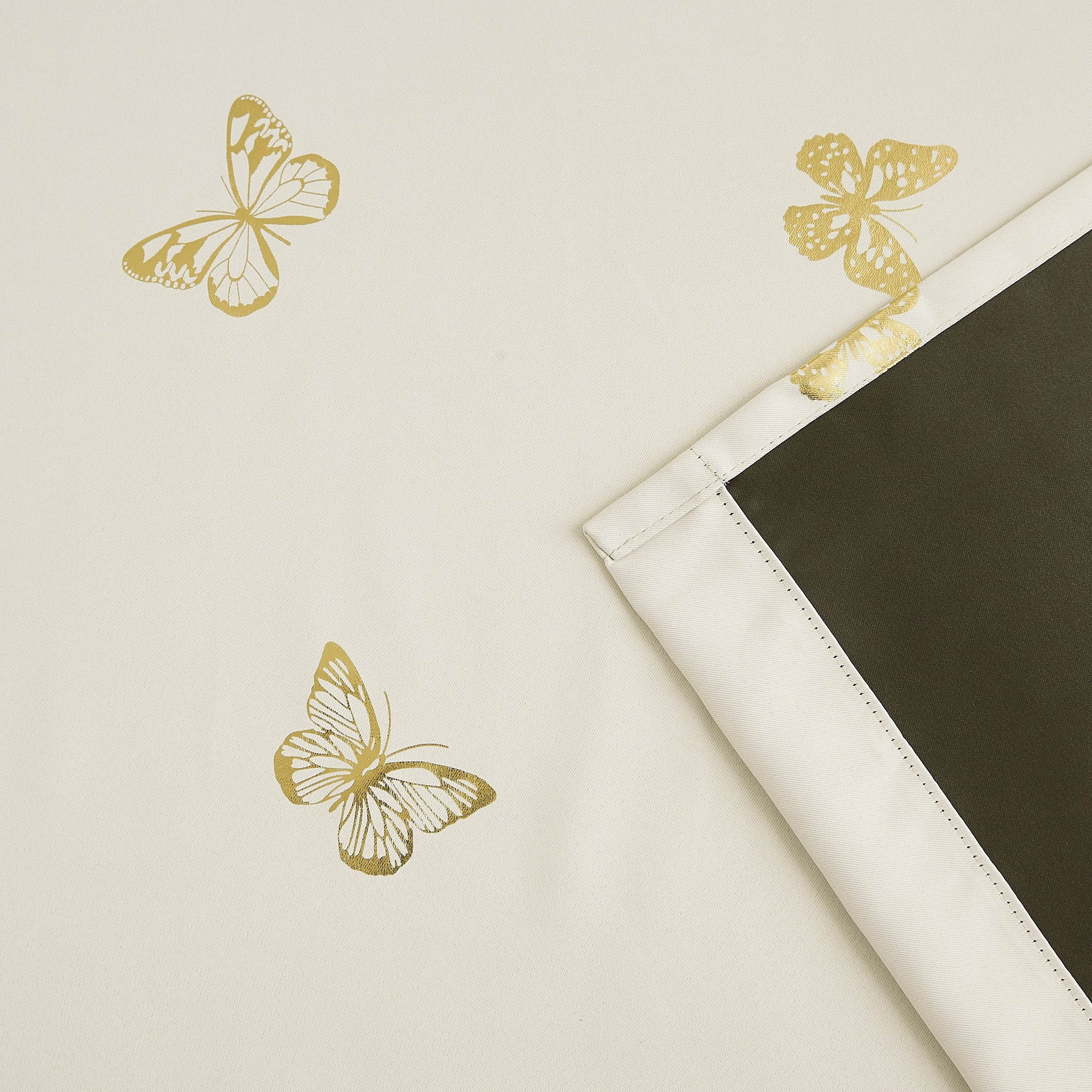 Tende Oscuranti Bronzing Butterfly - 2 Pezzi Isolamento Termico e Acustico per Soggiorno e Camera da Letto