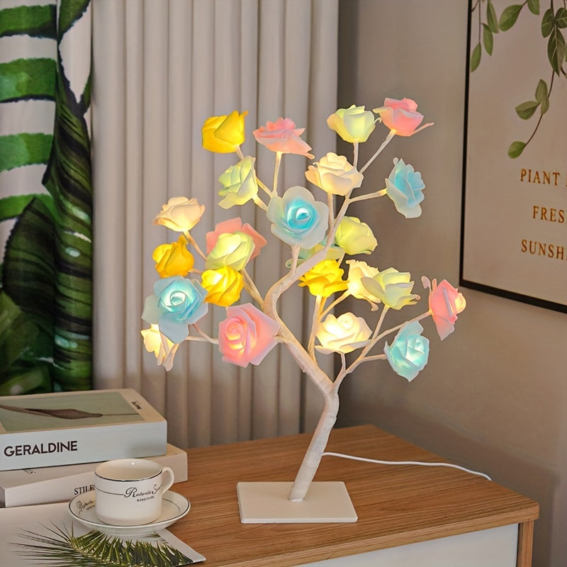 RozenLicht - LED Flower Table Lamp with USB, Ambient Lighting
