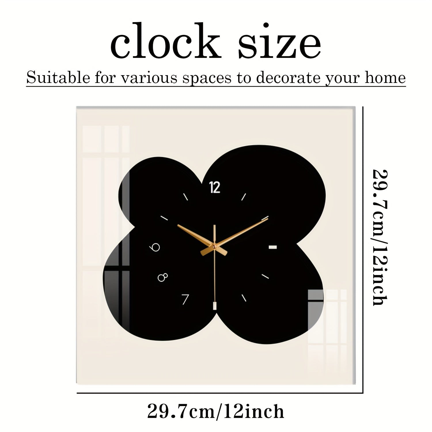 FloralTime - Reloj de Pared Cuadrado Silencioso con Patrón de Flores
