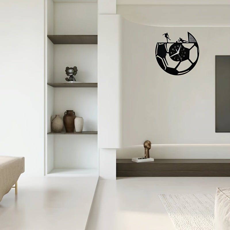 Vinyl Record Wandklok - Voetbalthema - Stille Werking