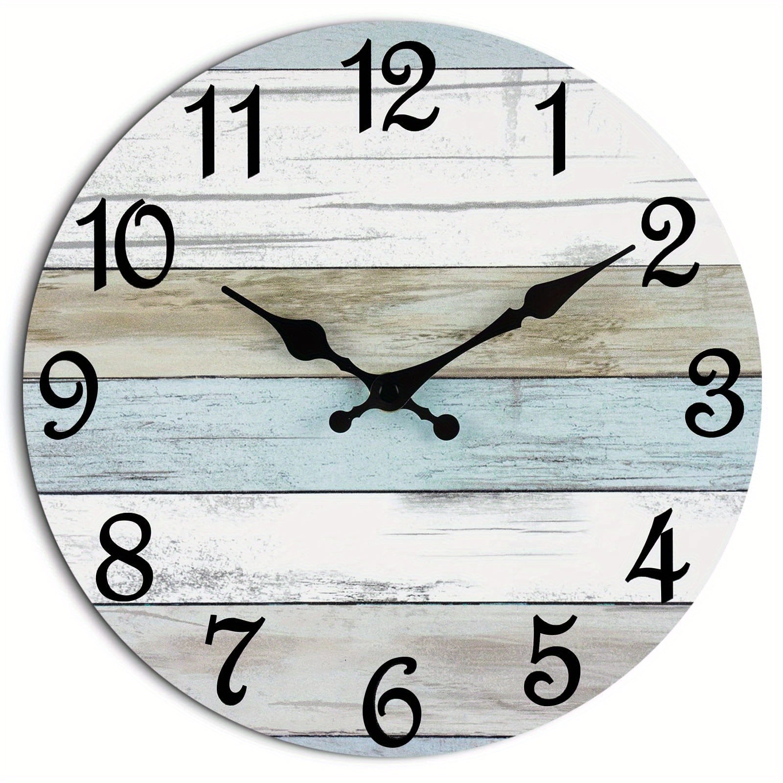 Nautical Wall Clock - Silent Round Clock, Blue Theme for Outdoor and Indoor Use