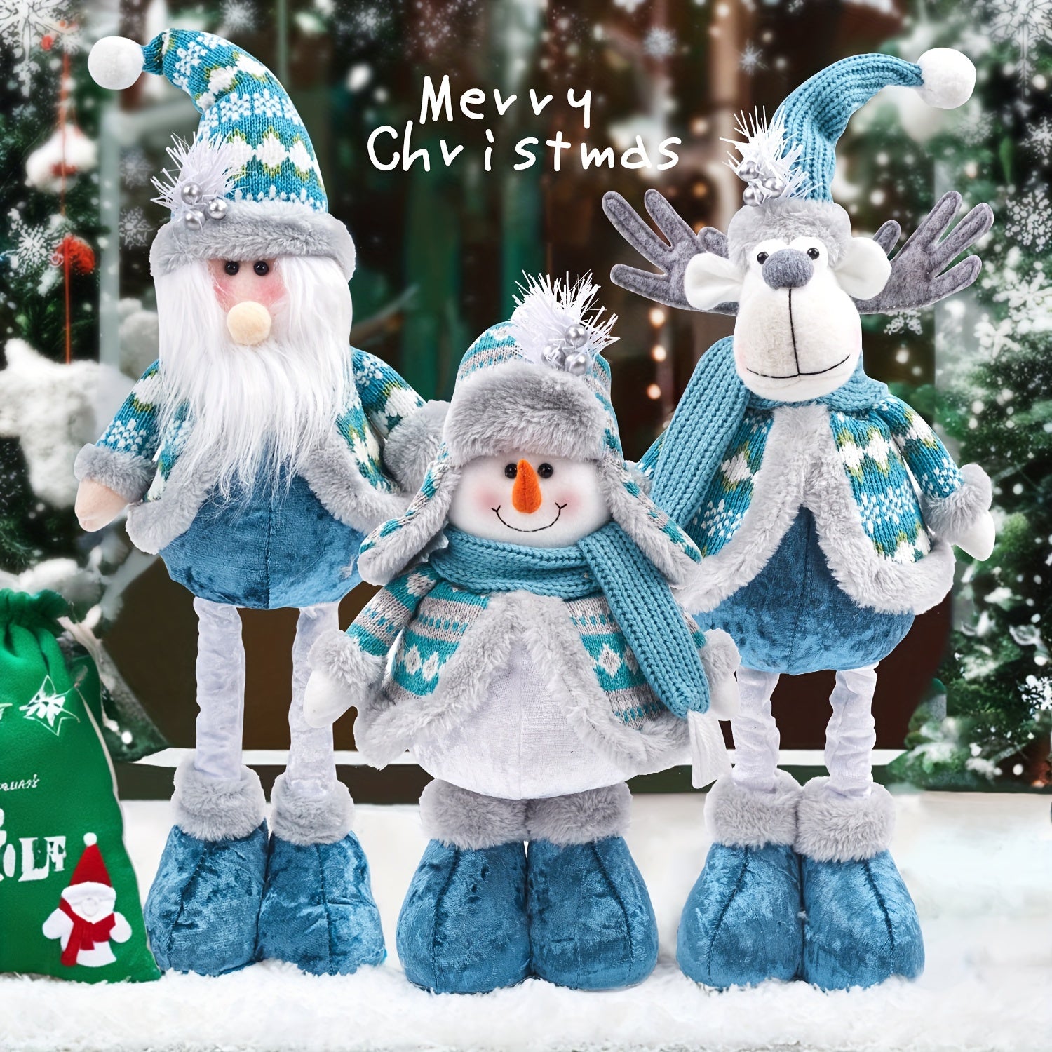 FestiveStijl - Grote Kerstdecoratieset (Kerstman, Rendier, Sneeuwpop & Kabouter)