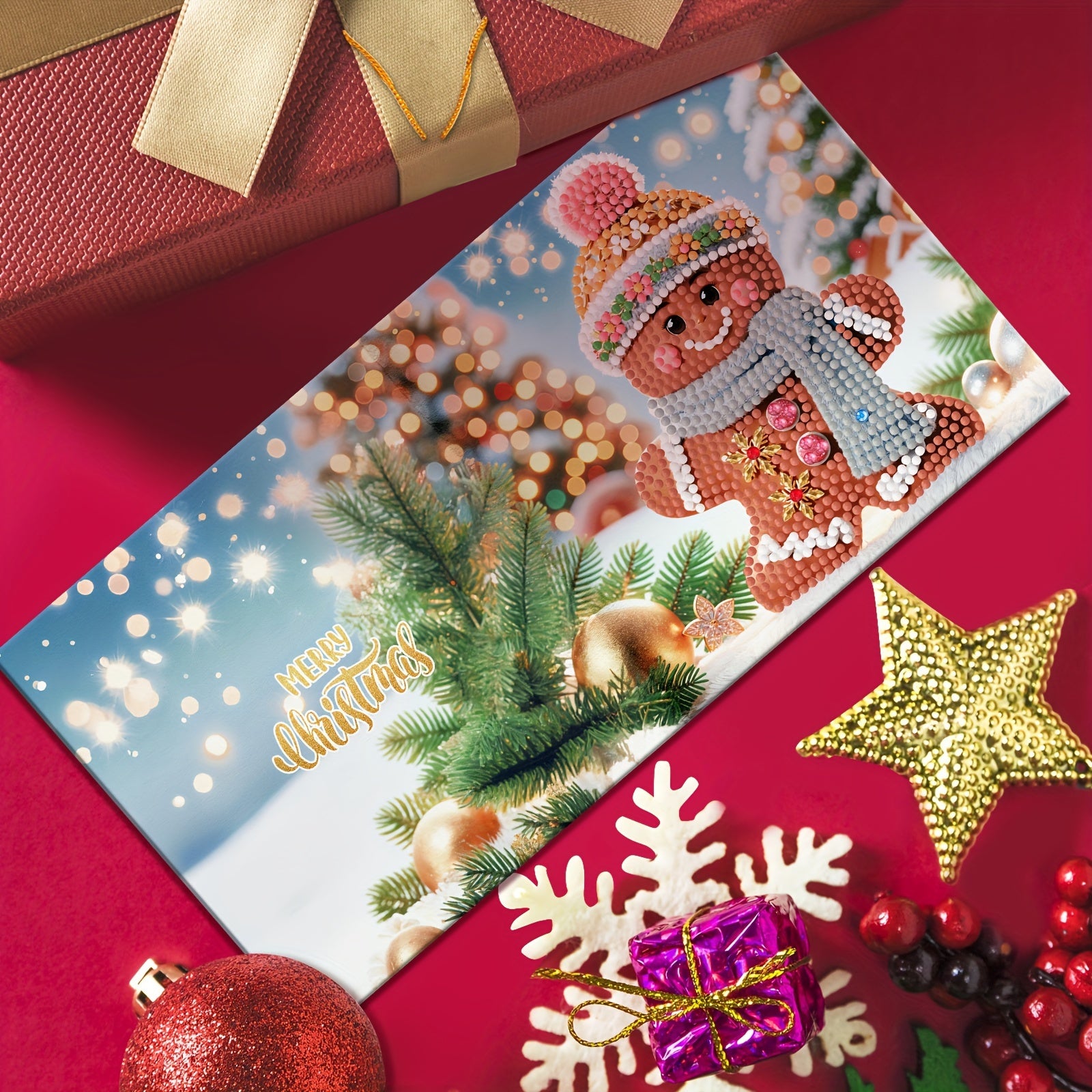Kit de 12 piezas para hacer tarjetas navideñas con pintura de diamantes - Diseños de Santa y animales, tarjetas de felicitación festivas para deseos navideños y favoritos de la fiesta