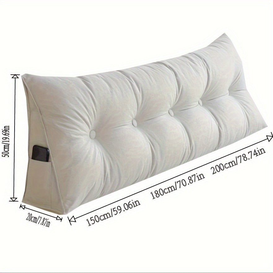 Ademend Lino Triangolare Cuscino a Wedge - Cuscino per Schiena Confortevole per Letto e Divano
