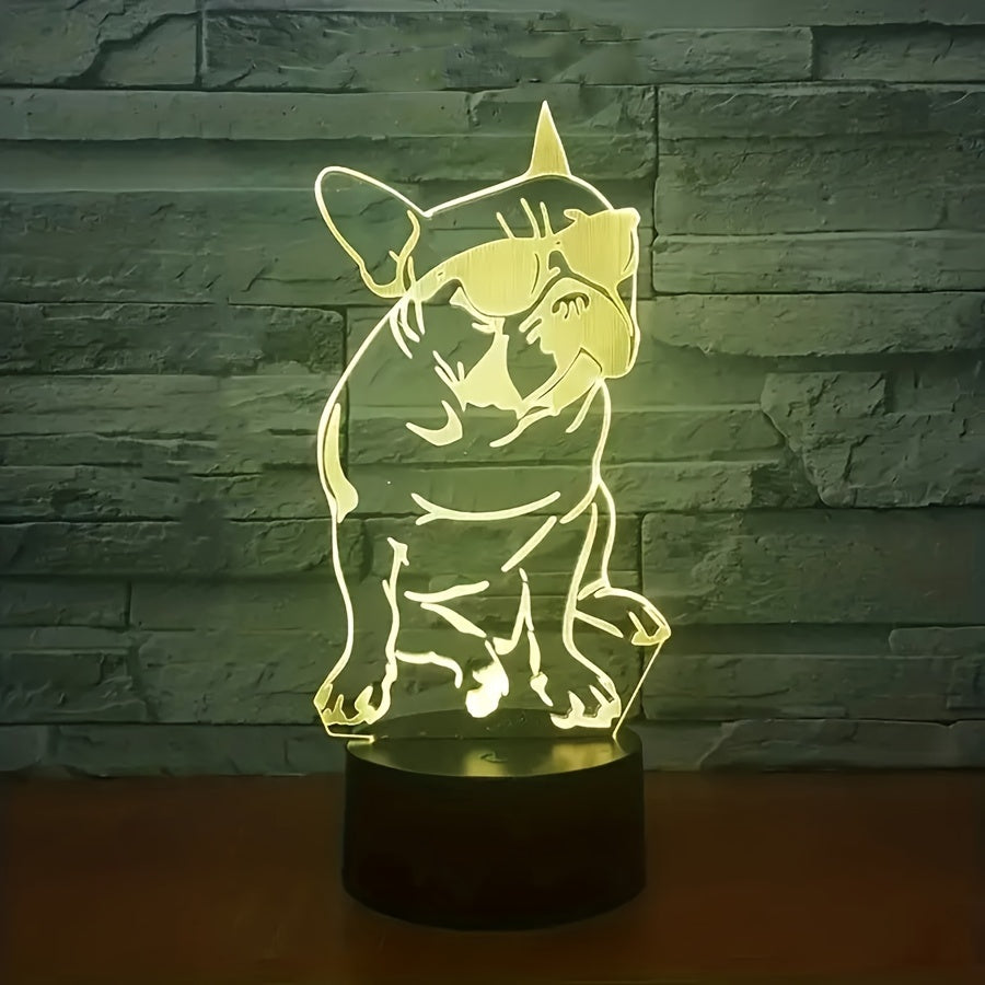 DecoBulldog - Lámpara nocturna 3D de Bulldog Francés con 16 colores