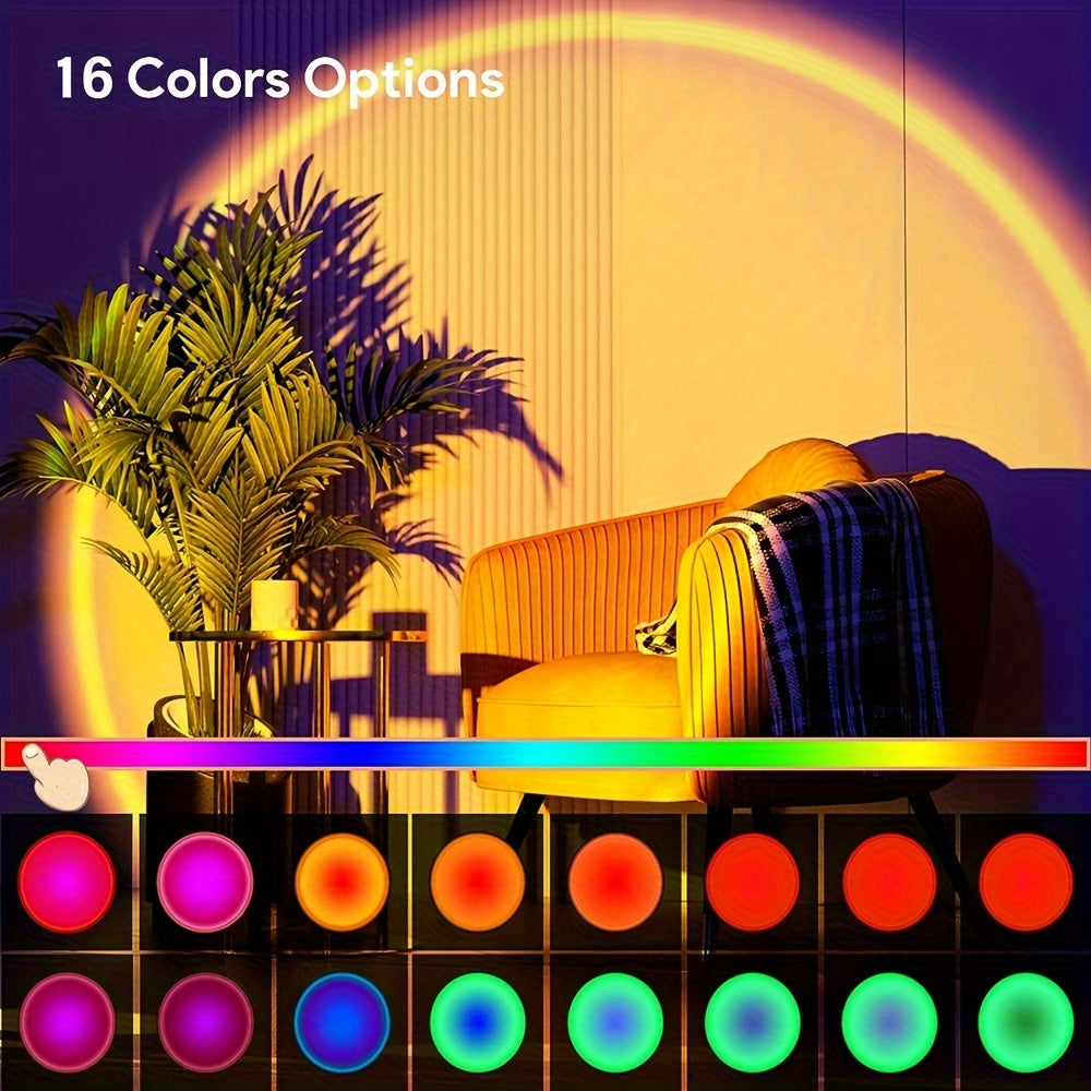 SunGlow - Sunset Projectile Lamp with 16 Colors and Remote Control