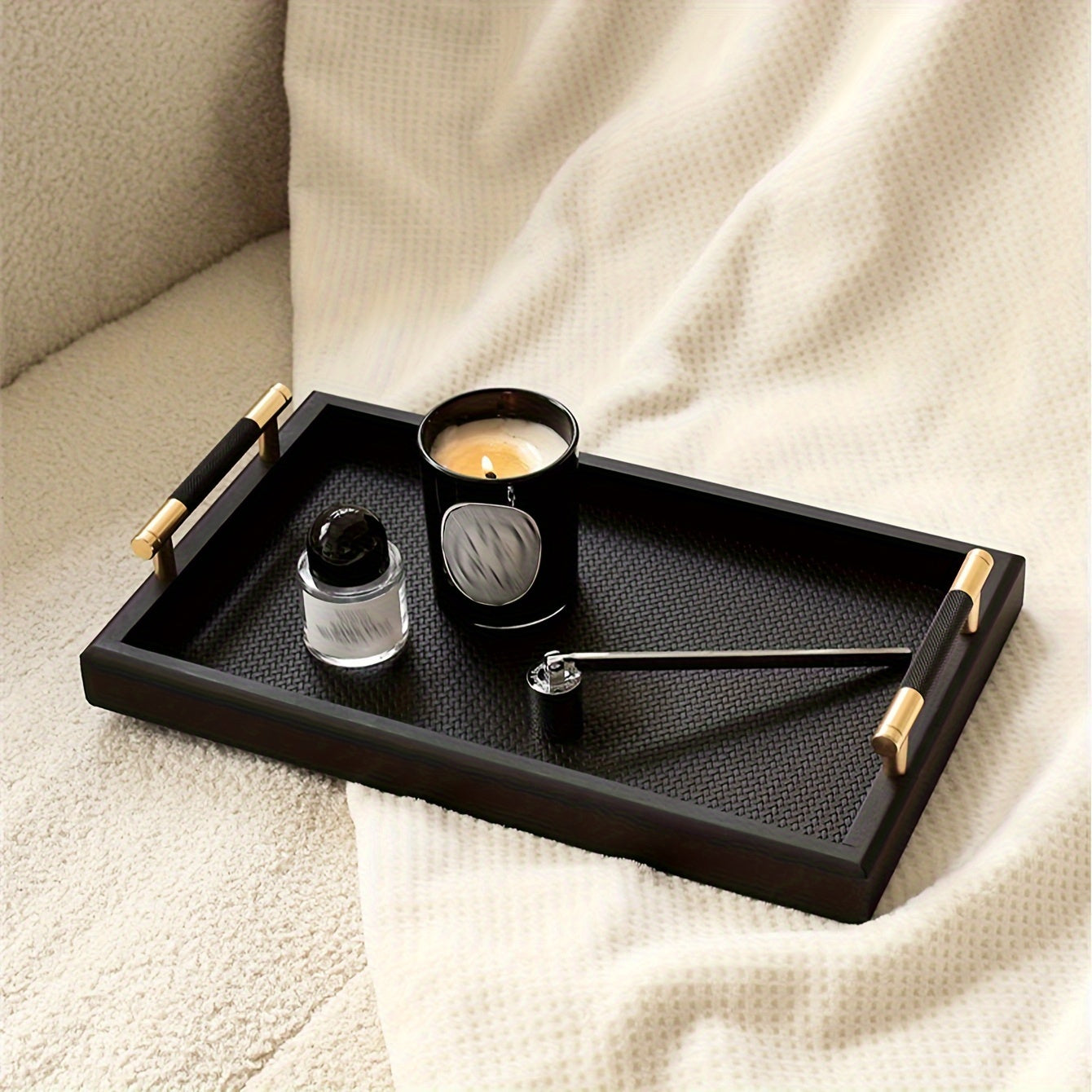 WoodBox - Cassetto per Gioielli in Legno con Maniglie | Vassoio Decorativo per Scrivania