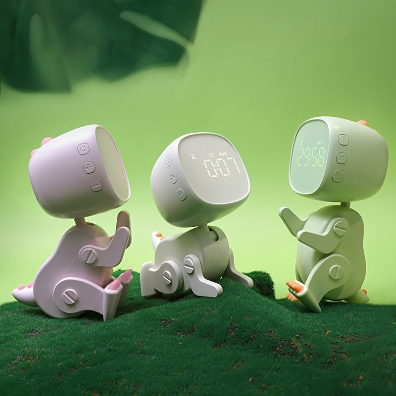 TimeDino - Sveglia Cartoon Intelligente con Porta di Ricarica USB