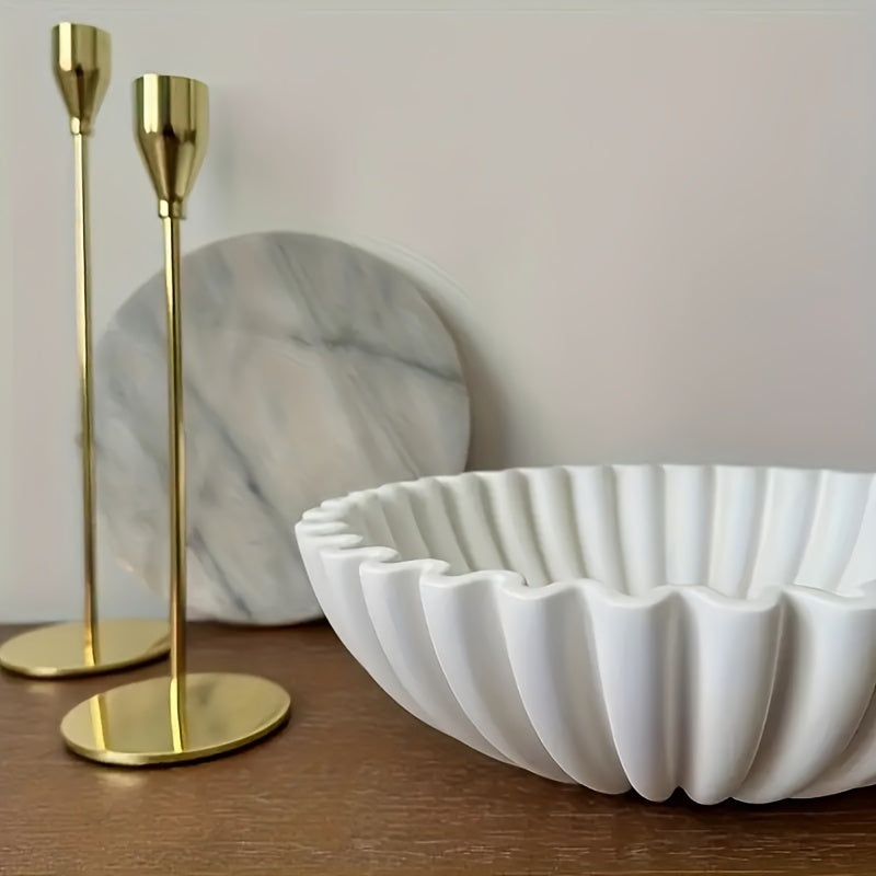 WhiteDecor-Kom - Vassoio Organizer in Resina Pieghettata, Grande Decorazione Moderna per la Casa