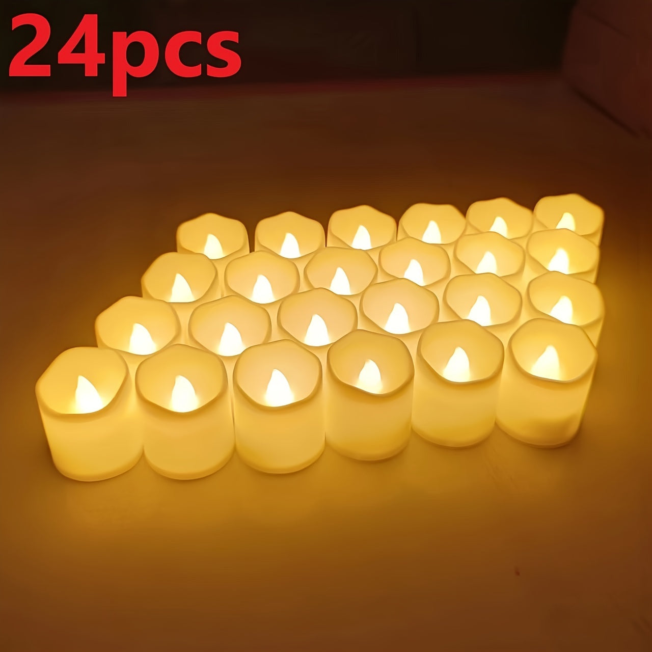 Confezione da 24/50/100 Candele LED Senza Fiamma – Candele Tealight Lampeggiante a Batteria, Senza Fumo e Romantiche per Matrimoni e Proposte