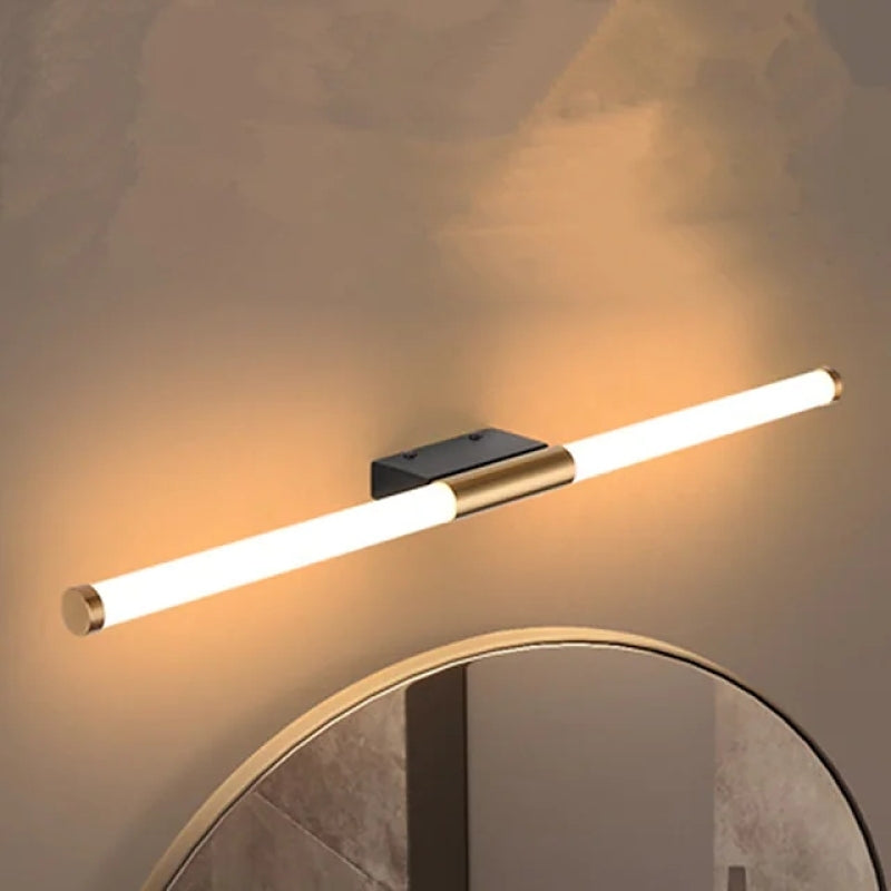 Leigh Simple Modern Linear LED Wall Lamp White-Gold Bedroom Metal