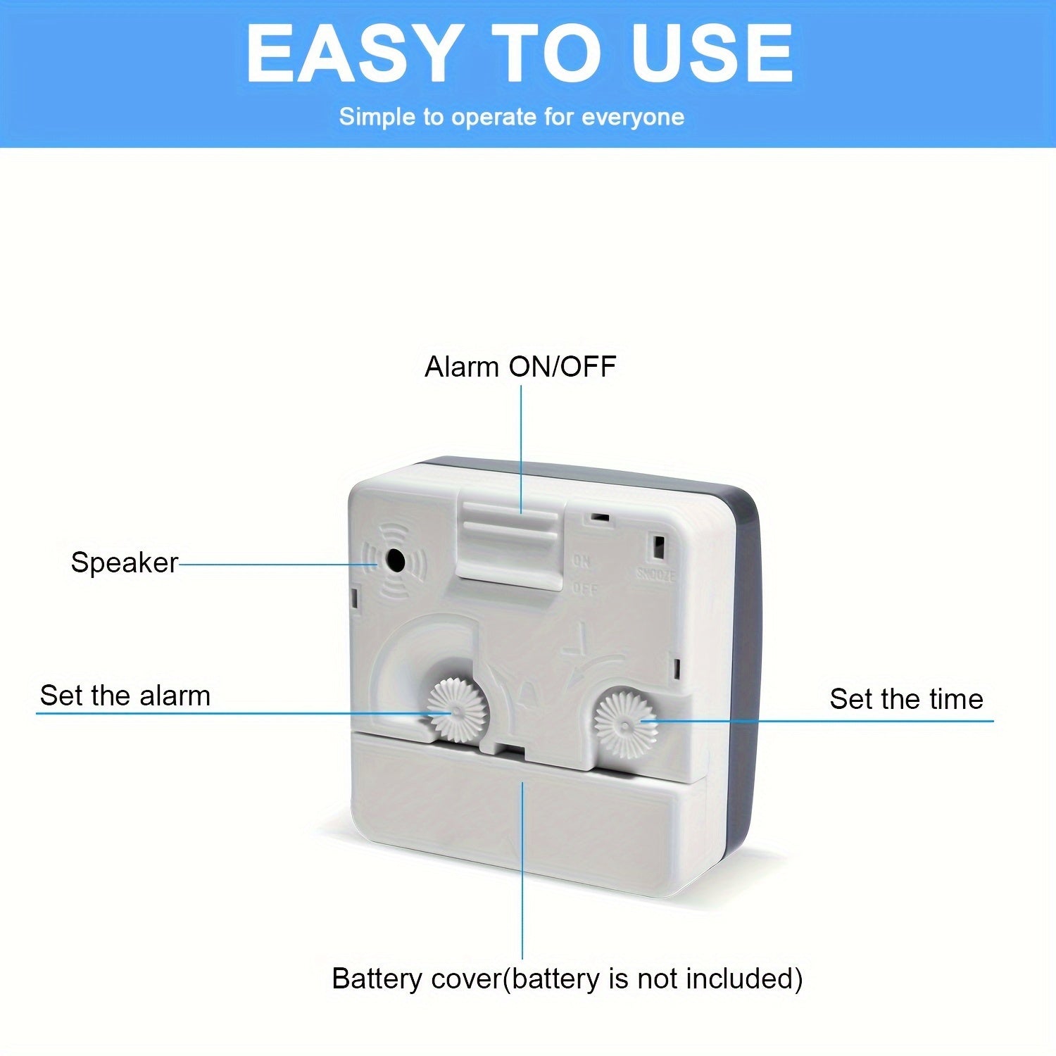 TravelSquare - Compacte Reisklok met Snooze en Nachtlampje