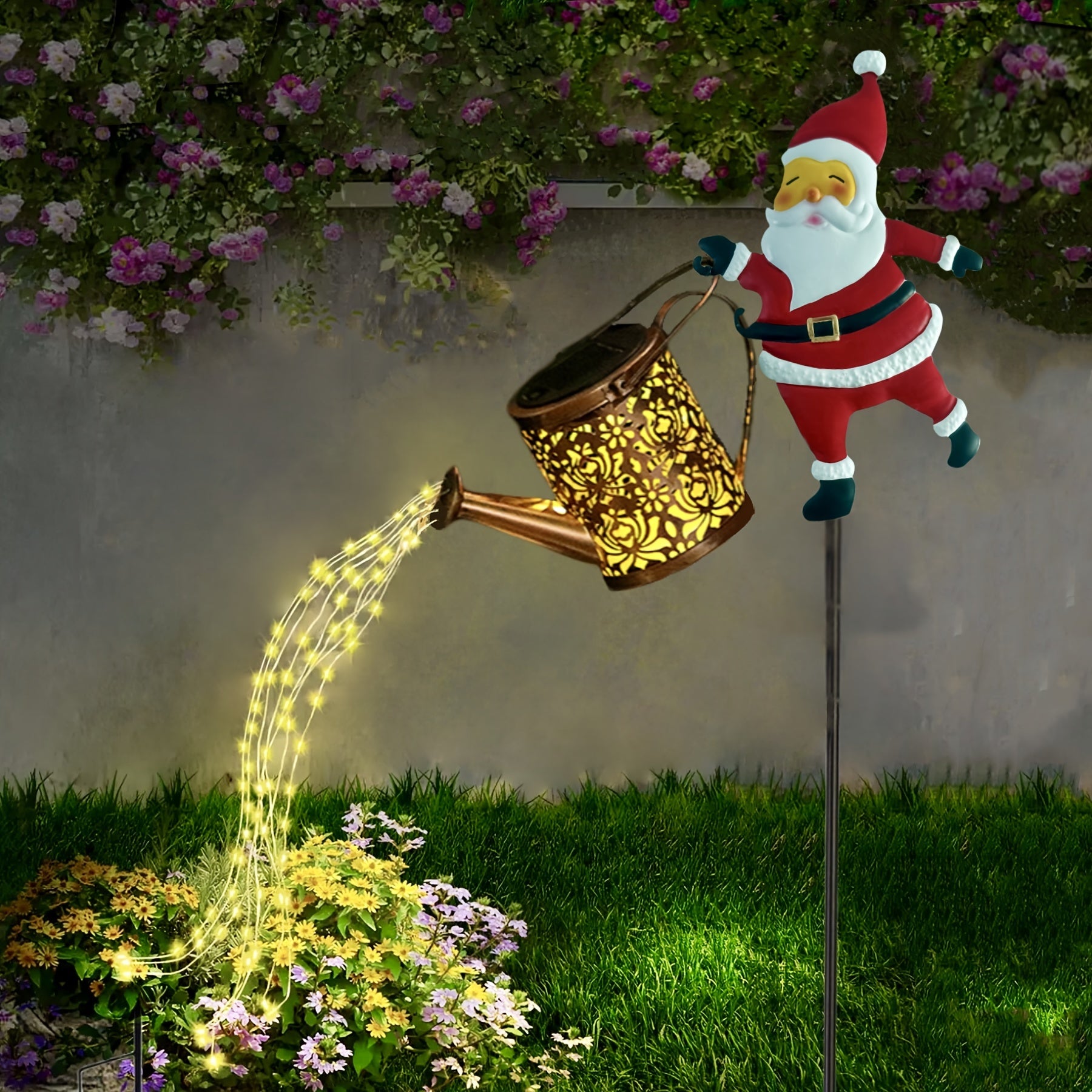 LumiLicht - Solar Energy Waterfall LED Garden Light, Decorative Watering Can