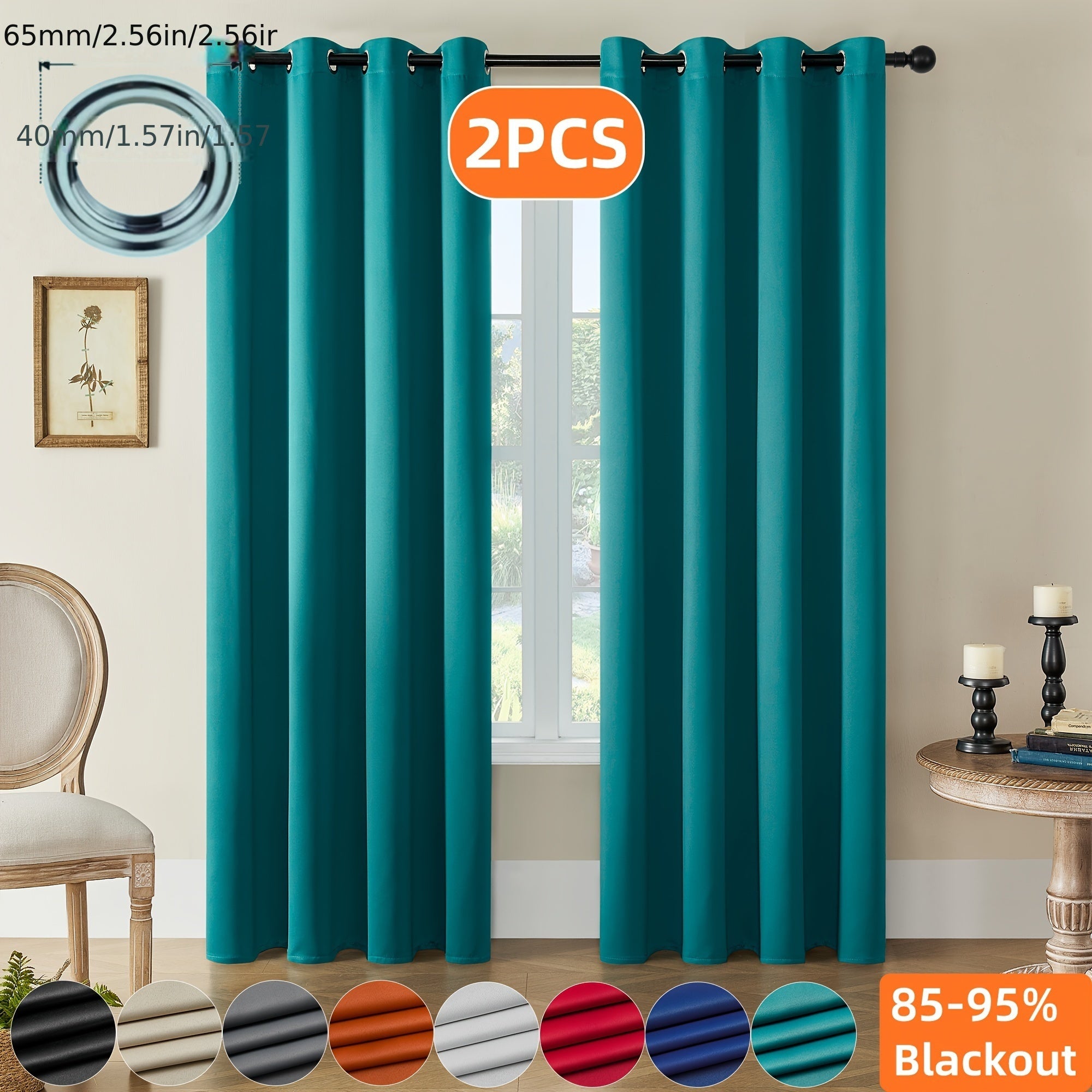 Tende Oscuranti - 2 Pezzi Tende Moderne in Poliestere con Isolamento Termico e Anelli