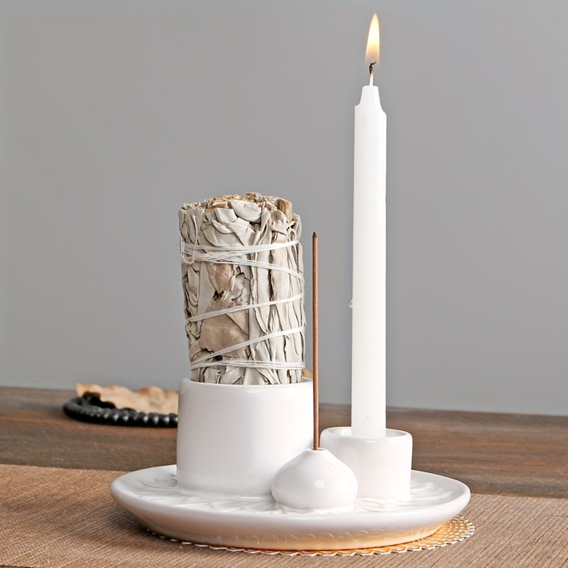 Multifunctionele Morandi Kleur Keramische Kaarsenhouder - Incense Burner en Home Decoratie