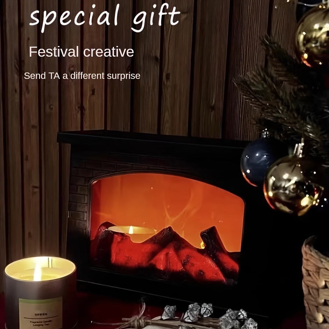 FlameGlow - Simulador de Lareira com Luz de Carvão Retro Decoração para Interior e Jardim