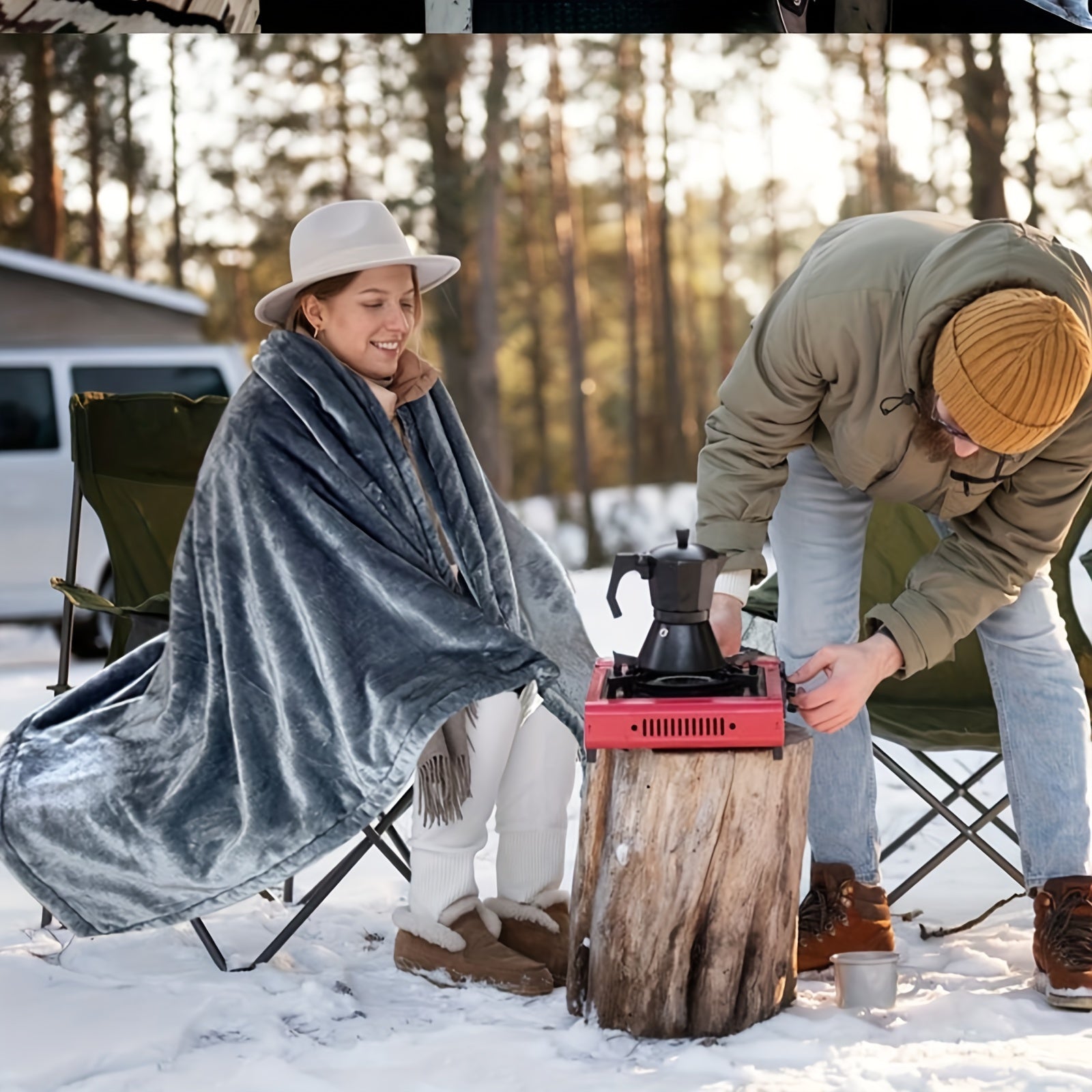 Coperta Riscaldata per Auto - Coperta Elettrica 12V per Auto, Camion, SUV o Camper - Morbida Coperta in Flanella con Protezione da Surriscaldamento