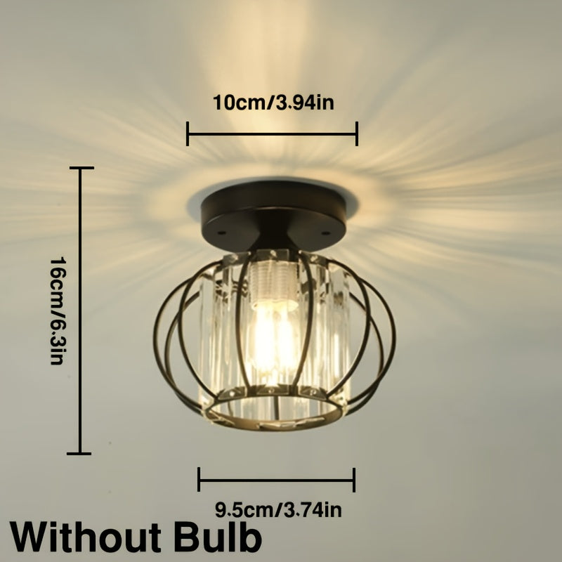 CrystalGlow - Luxe Kristallen Ganglamp, Zwart Goud