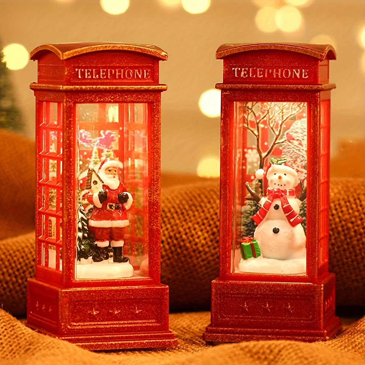 KerstTelefoon - Cabina Telefonica Natalizia Decorativa con Luce