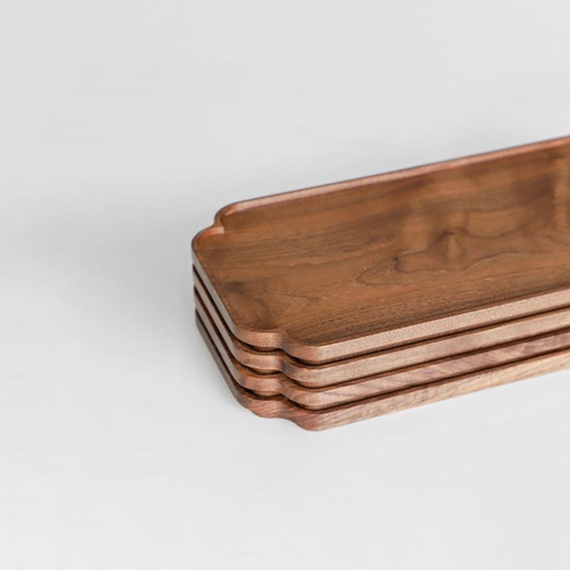 Tabla de servir de granja de 3 piezas color marrón nuez con bordes integrados