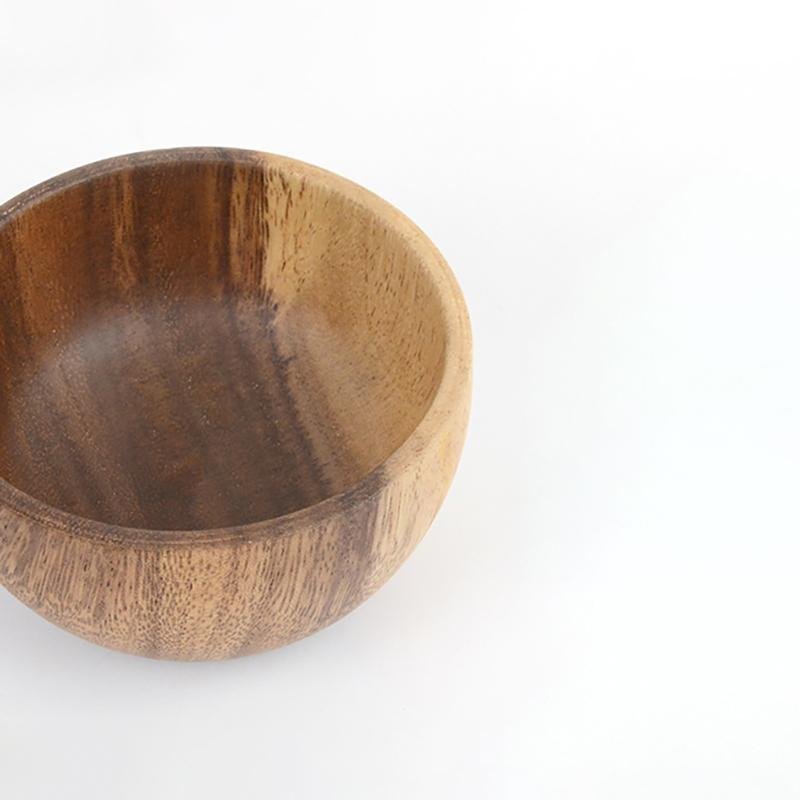 Set di 4 Ciotole in Legno per Insalata di Pasta Noodle