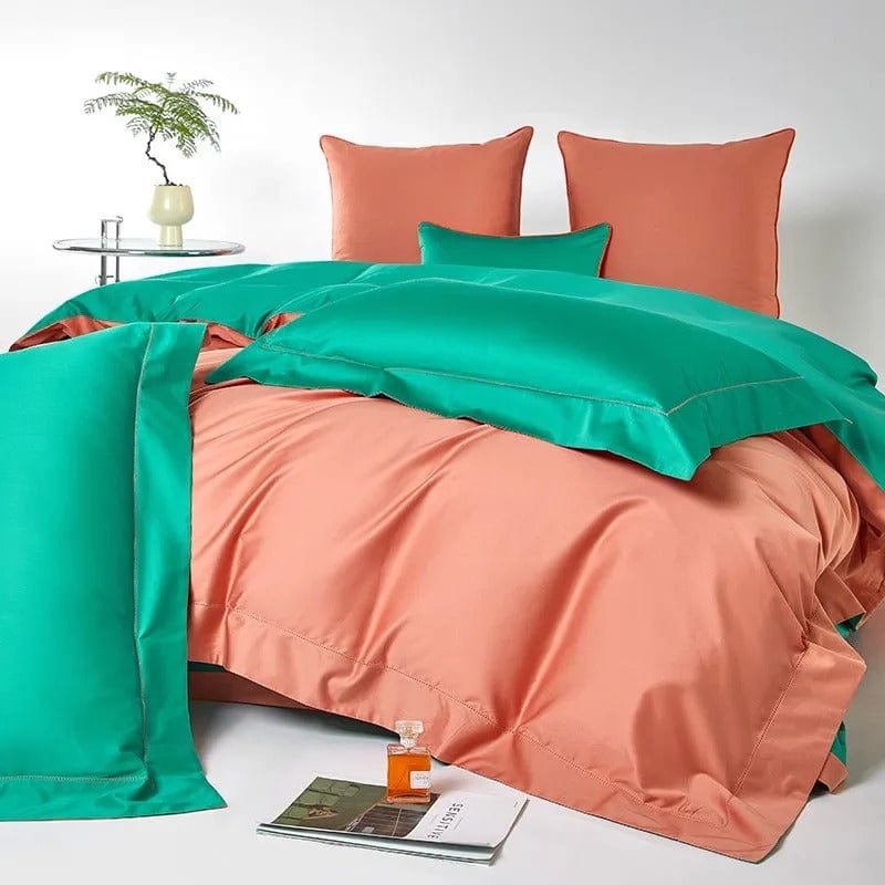 Dream Orange Green Duvet Cover Set - Egyptian Cotton