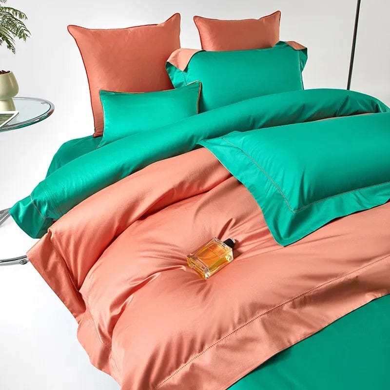 Dream Orange Green Duvet Cover Set - Egyptian Cotton