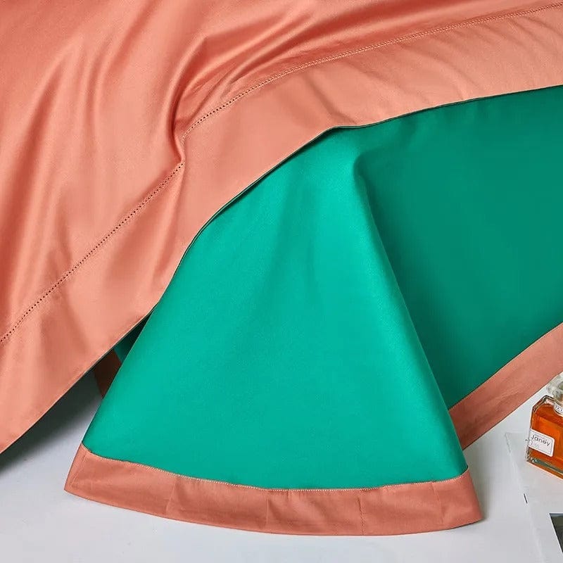 Dream Orange Green Duvet Cover Set - Egyptian Cotton