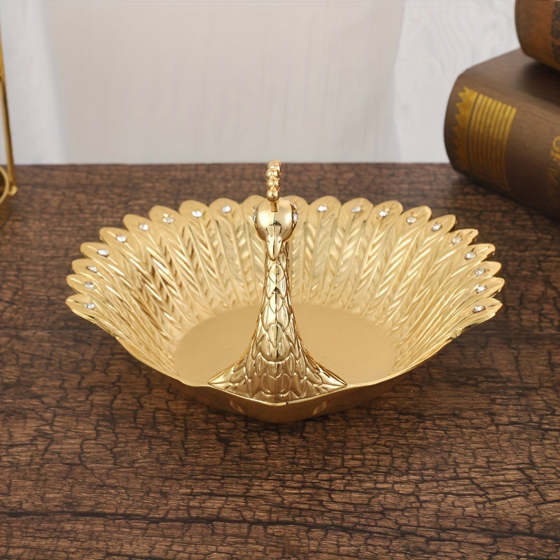PeacockTray - Metalen Snack Dienblad in Pauwvorm voor Woonkamer Decoratie
