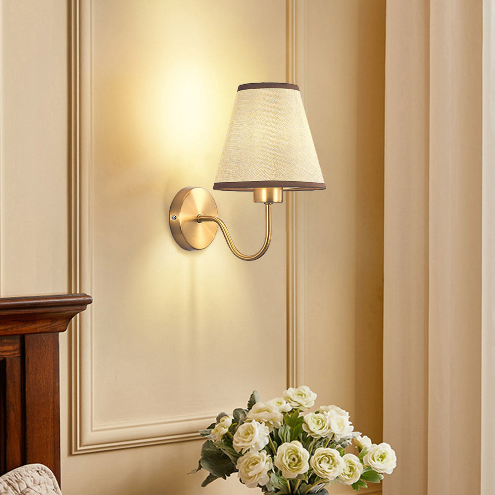 RetroLuxe - Lámpara de pared de tela Iluminación elegante para sala de estar y dormitorio