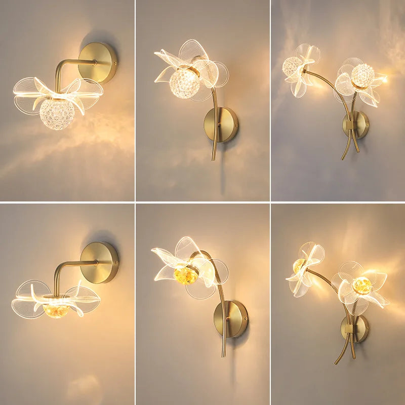 BloomGlow - Moderne Bloem Wandlamp met LED Verlichting