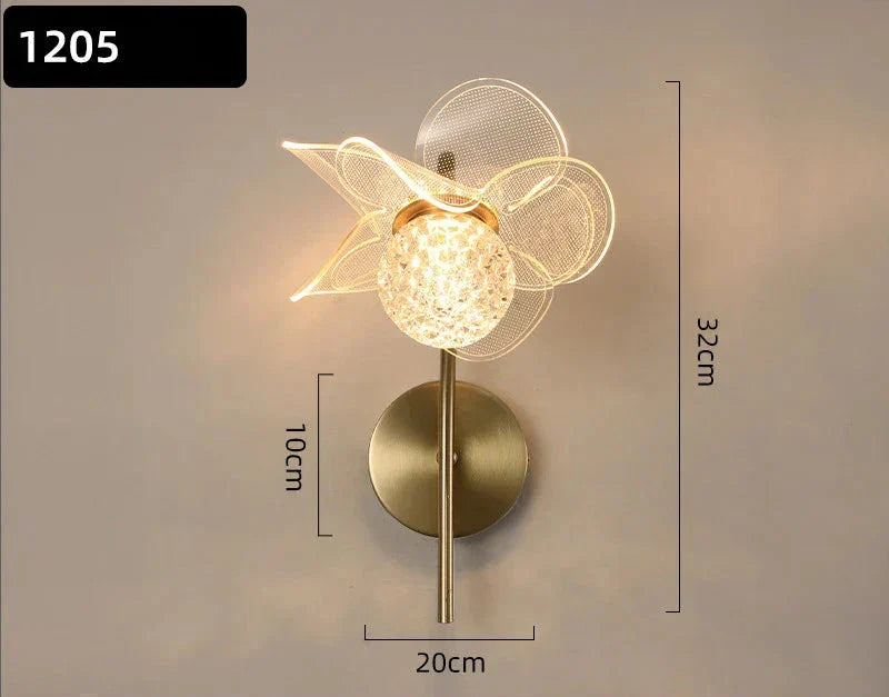 BloomGlow - Moderne Bloem Wandlamp met LED Verlichting