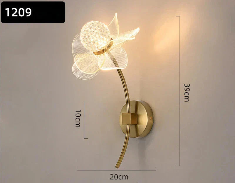 BloomGlow - Moderne Bloem Wandlamp met LED Verlichting