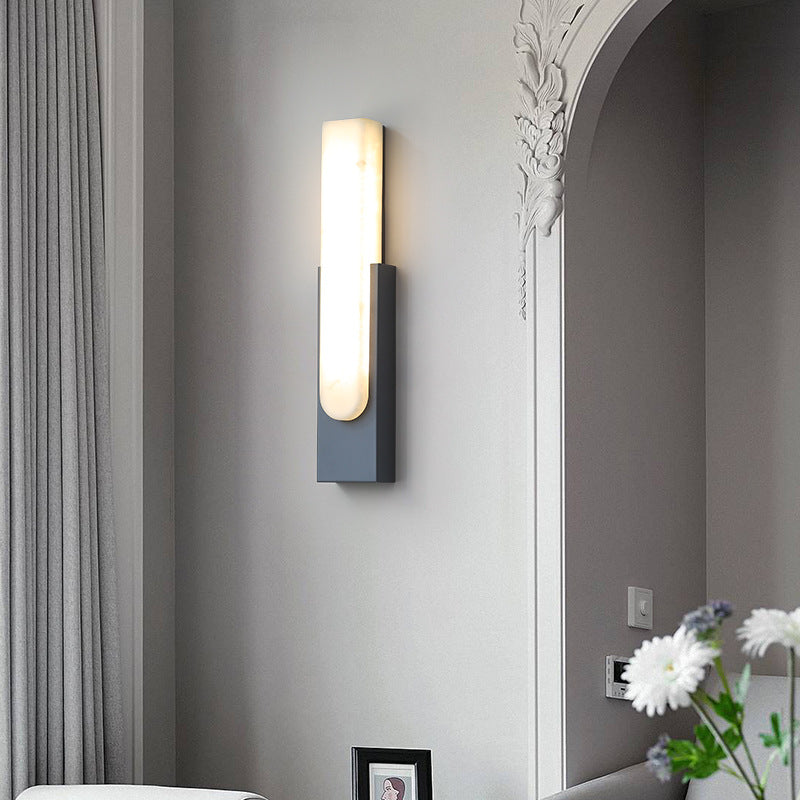 MarbleLuxe – Modern Marble LED Wall Lamp