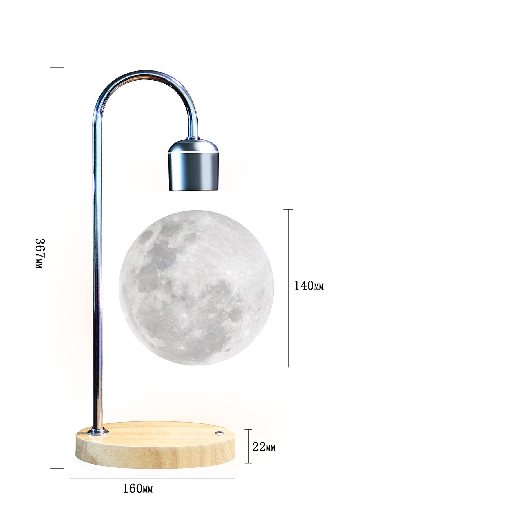 LumiMoon - Zwevende 3D Maanlamp met LED Verlichting