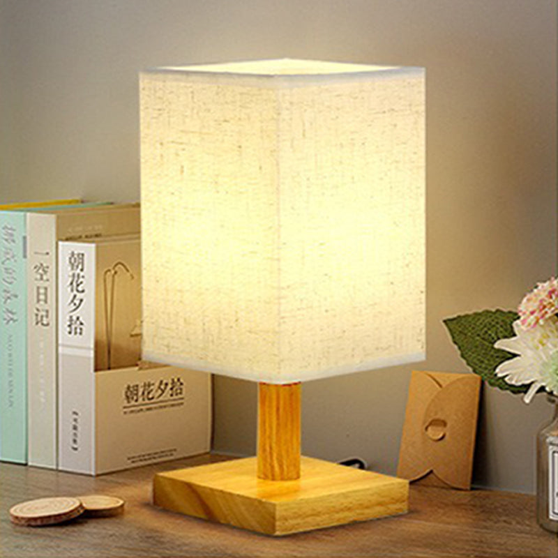 LuxeGlow - USB Tafellamp met Stoffen Kap – Moderne LED Nachtlamp